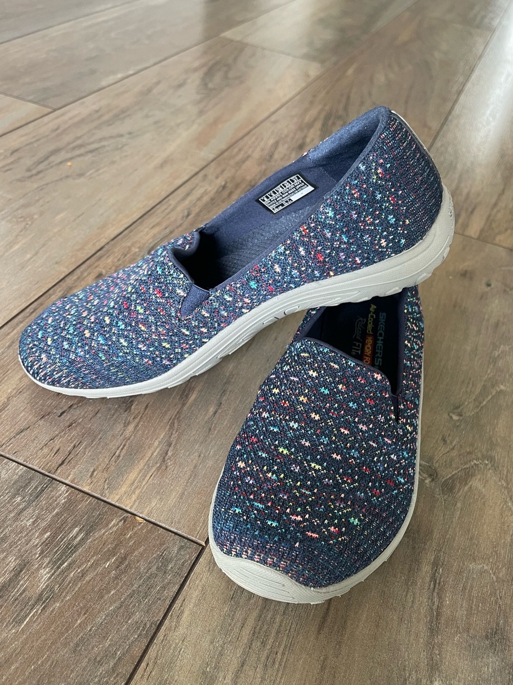 Skechers Women's Relaxed Fit: Reggae Fest - Wicker slip-on Navy shoe Size US 8 - Picture 7 of 11